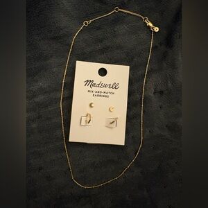 New Madewell Necklace & two sets of Earrings MSRP:$50 no offer pls